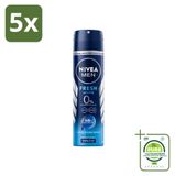 NIVEA MEN Fresh Active Deodorantspray - 150 ml - 5 stuks