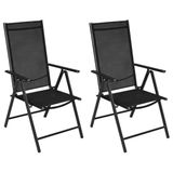 VidaXL Tuinstoel Terras Polyester, Polyvinylchloride (PVC) Zwart