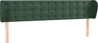 vidaXL Hoofdbord met randen 163x23x78/88 cm fluweel donkergroen