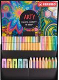 STABILO BOSS ORIGINAL, Woody 3 in 1, aquacolor, Pen 68 en point 88 - Creative ARTY Mix Set In Luxe Box - Met 50 Stuks