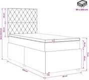 vidaXL Boxspringbed met matras, donkergrijs, 80 x 200 cm, fluweel