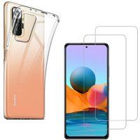 Phonillico® Case for Xiaomi REDMI NOTE 10 PRO and 2 Tempered Glass Screen Protectors