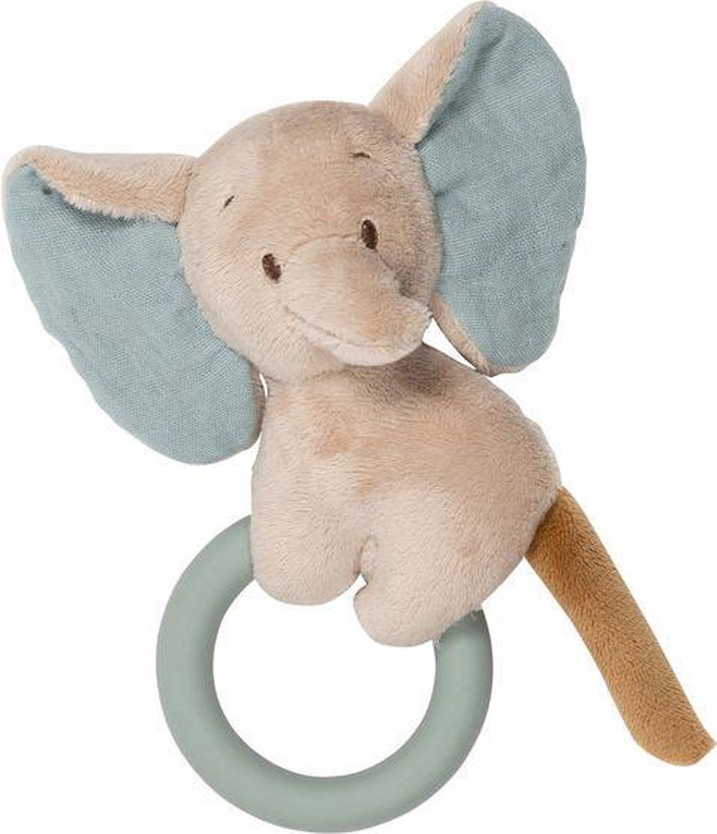 Nattou Axel Olifant - Bijtring - Katoen - Beige/Groen
