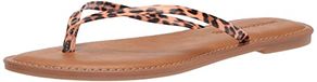 Amazon Essentials Dames Thong Sandaal, Lichtbruin Luipaard, 35 EU