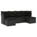 vidaXL 6-delige Loungeset met Kussens, Poly Rattan, Zwart