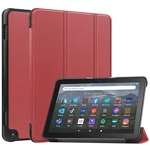 RanTuo Tablet hoesje voor Lenovo Tab M8 (HD), PU-huid, licht en dun, waterdicht, stofdicht, anti-val beschermhoes voor Lenovo Tab M8 (HD). (Claret)