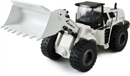 AMEWI 22416 Elektrische wiellader wit 1:14, deels metaal RTR, geluid, licht, 10-kanaals