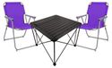 Mojawo Set van 3 kampeeraccessoires: kampeertafel, kampeerstoel. Afmetingen tafel: L70 x B70 x H56 cm