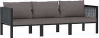 Maison Exclusive Canapé exclusif, modèle 3 places, avec coussins, en résine tressée anthracite