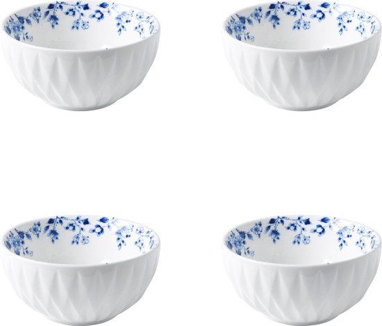 Heinen Delfts Blauw Blauw Vouw Dipschaaltje - 4 stuks