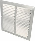 AMIG Ventilatierooster/muurrooster - 200 x 200mm - aluminium - zilver - schoepenrooster