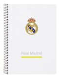 Safta Real Madrid Equipación 25/26 notitieboek 80 vellen, hardcover, ideaal voor kinderen van verschillende leeftijden, comfortabel en veelzijdig, kwaliteit en sterkte, 15,5 x 22 cm, wit, M