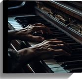 Merkloos / Sans marque Take your time Canvas - Piano - Muziek - Handen - 30x30 cm Foto op Canvas Schilderij (Wanddecoratie op Canvas)