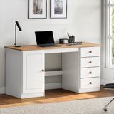 IDIMEX MANAGER-bureau met 4 lades - Wit/eiken