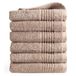 PHLOX Set de 6 serviettes de bain, 50 x 100 cm, 100% Coton, couleur sable