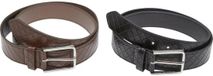 Urban Classics Woven Embossed Synthetic Leather 2Pack Riem - S/M - Zwart/Bruin