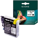 Evoke Compatible Ink for Brother LC-980 LC-985 LC-1100 Black 24ml 420 Pages DCP-J125 J140W J315W J415 J515 MFC-J410 J415 J415W