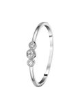 Lucardi Dames Ring met zirkonia - Ring - Cadeau - Echt Zilver - Zilverkleurig