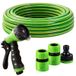 DIVODV 27884 Tuyau d'arrosage 1/2", 30 m, 3 couches, avec raccords et pomme d'arrosage, vert