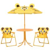 VidaXL 3-delige Bistroset voor Kinderen met Parasol Geel