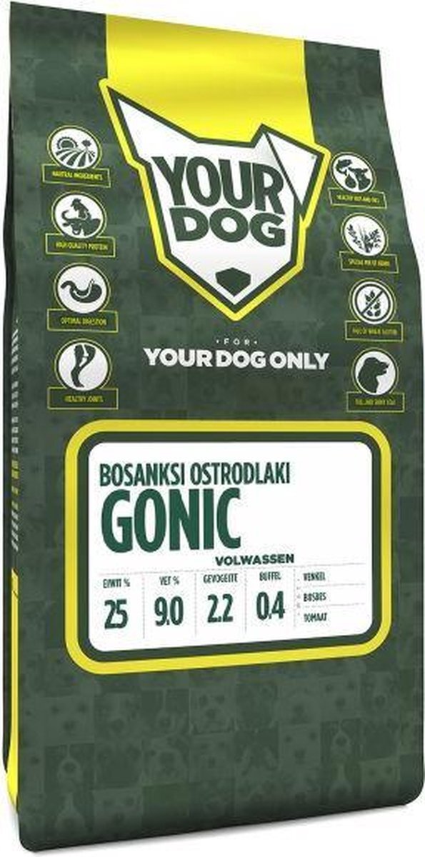 Yourdog Volwassen 3 kg bosanksi ostrodlaki gonic hondenvoer