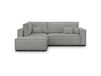 Canapé d'angle gauche convertible 3 places, tissu bouclé gris