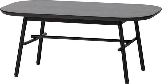 vtwonen Elegance Salontafel - Mangohout - Hout/Metaal - Zwart - 43x100x60 cm