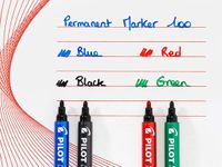 Pilot SCA-100-B Viltstift flow pack - Rond Punt - 1mm - Zwart - 4 stuks