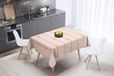 Bonamaison Tafelkleed, Anti-Mold, Sneldrogend, Waterdicht, 100% Polyester Tafellaken, Oranje, gebroken wit, 140 x 140 Cm
