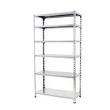 Simon Rack Metalen stelling 2500x1200x300 mm - Simonclick | 6 niveaus, Metalen legbord, 200 kg buigbelasting, Corrosiewerende coating, Montage met kliksysteem, Gegalvaniseerd