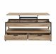 Songmics Table basse – Inclinable – Avec tiroirs – Noir/Brun