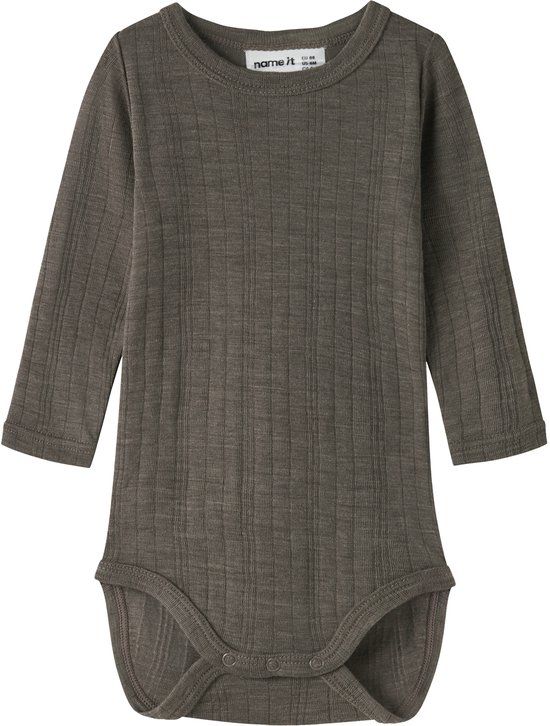 NAME IT - NBMWANG WOOL NEEDLE LS BODY SOLID NOOS - Baby - Bodies - Morel - 50