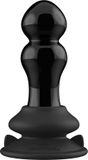 Shots Rimly - Glass Vibrator - With Suction Cup and Remote - Rechargeable - 10 Speed - Black