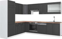 Vicco Cuisine d'angle Fame-Line, Anthracite-or/Blanc, 287 x 227 cm, WB Chêne