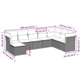 vidaXL 9-delige Loungeset met kussens, polyrattan, beige