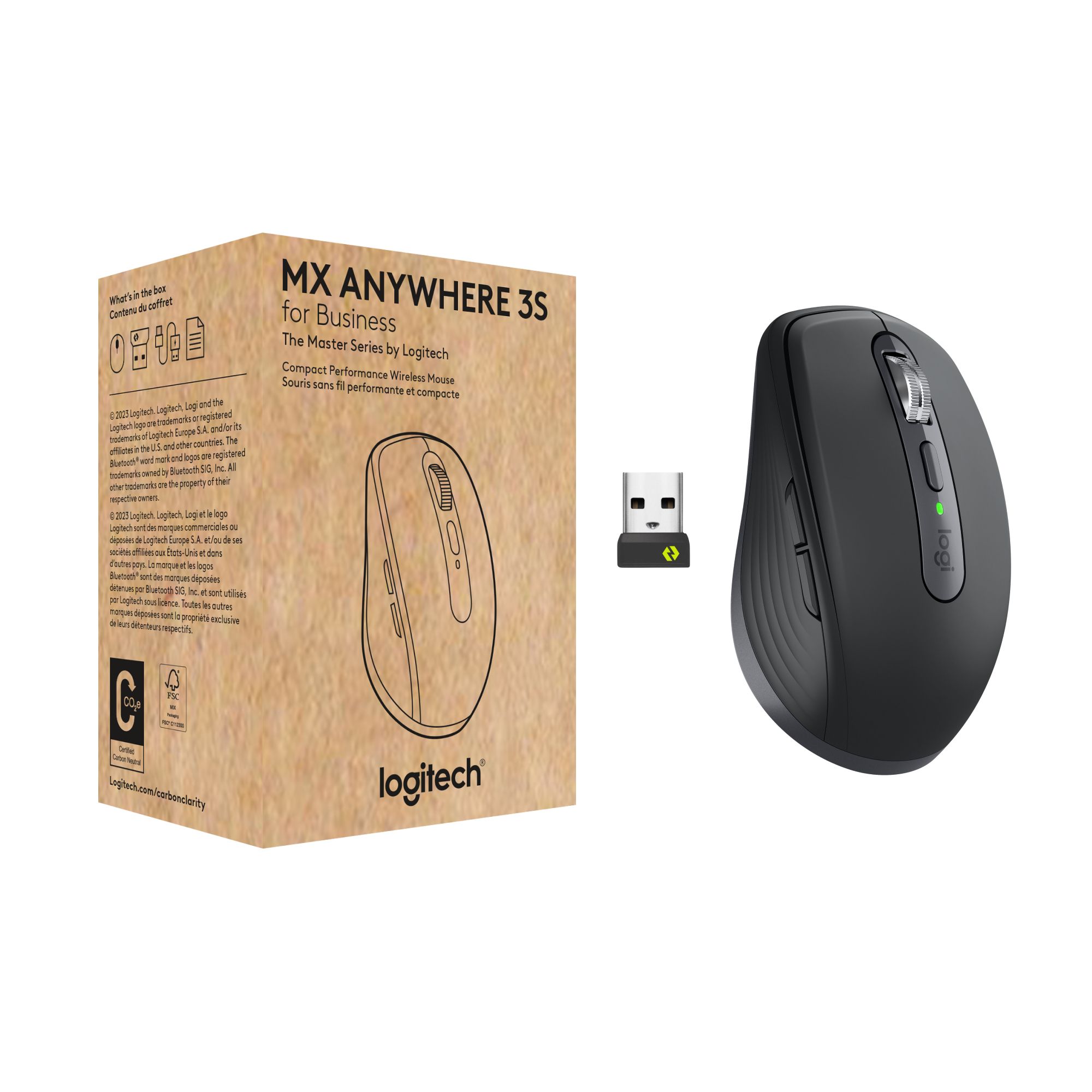 Logitech MX Anywhere 3S for Business - Wireless Mouse - Graphite