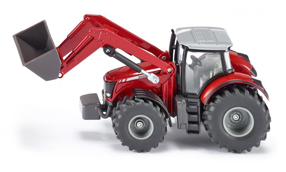 SIKU 1:50 Massey Ferguson Tractor with Front Loader - Red/Black - Metal/Plastic