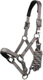 Premier Equine Corda Nylon Paardenhalster - Pony - Grijs - Inclusief halstertouw