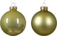 Decoris Kerstbal glas d7 cm pistache ass 8st kerst