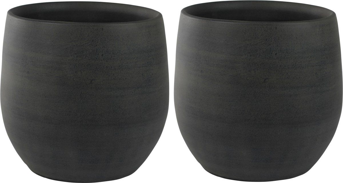Steege Set van 2x plantenpotten grafiet Dia 36 cm
