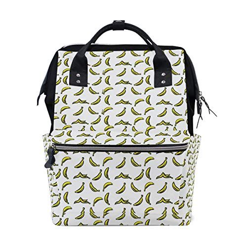 MONTOJ Banana Monkey Patroon canvas Reistas Campus Rugzak - 5701637647624