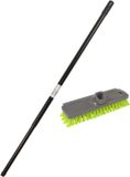 Buemag Schrobborstel - grijs groen - metalen telescoopsteel - kunststof grip - 130 cm