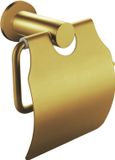 BES LED Toiletrolhouder met Klep - Leoni Rimbo - Rond - PVD - Geborsteld Goud