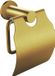 BES LED Toiletrolhouder met Klep - Leoni Rimbo - Rond - PVD - Geborsteld Goud