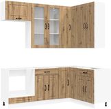 vidaXL Keukenblok KALMAR 8 stuks Artisanaal eiken Bewerkt hout