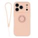 Apple Coque iPhone 14 Pro Max en silicone liquide avec anneau de maintien et dragonne - Rose