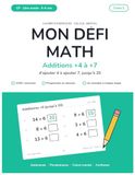 Additions jusqu'à 20 — Cahier de calcul mental CP: Niveau 2, Tome 1 : ajouter 4, 5, 6 et 7, de 0+4 à 13+7 — 2 156 exercices progressifs pour les 6-7 ... corrigé complet et guide pour les parents