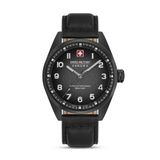 Swiss Military Hanowa SMWGA0001530 Greyhound Heren Polshorloge Zwart Leer Saffierglas