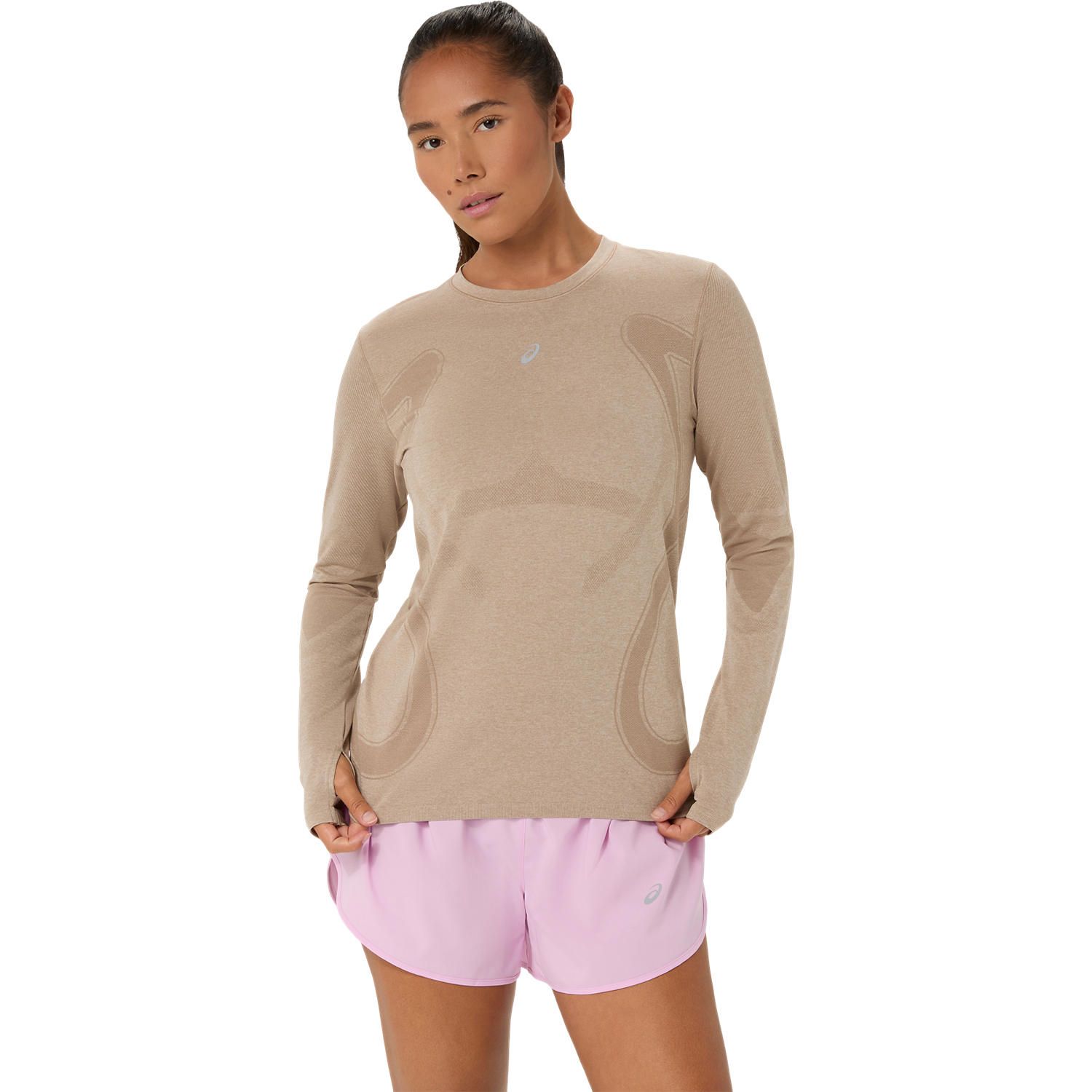 ASICS Road Seamless Hardloopshirt Dames - beige, Maat L