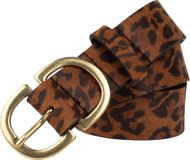Legend Dames - Leren riem - Panter - Bruin - 85cm